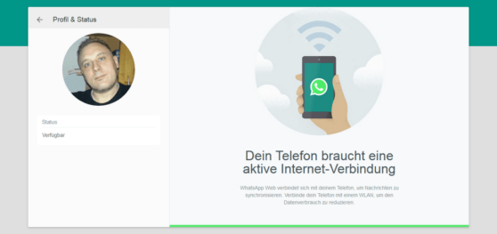 Mit WhatsApp Web verbunden Mit WhatsApp Web verbunden