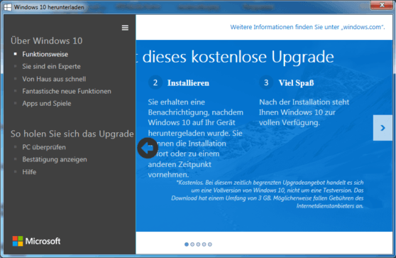 Windows 10 Upgrade prüfen