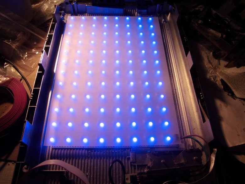 UV-LEDs Test mit Folie