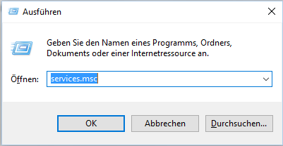 Dienste öffnen